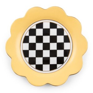 طبق عشاء بنقشة الفراشات تويل وباللون كريمة الزبدة